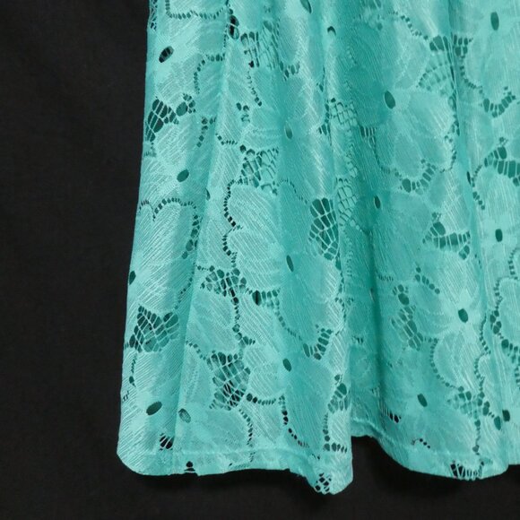 NOTATIONS | medium | Turquoise Lined Lace Skirt | Stretchy Waistband | NWOT - Picture 12 of 15